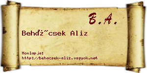 Behácsek Aliz névjegykártya